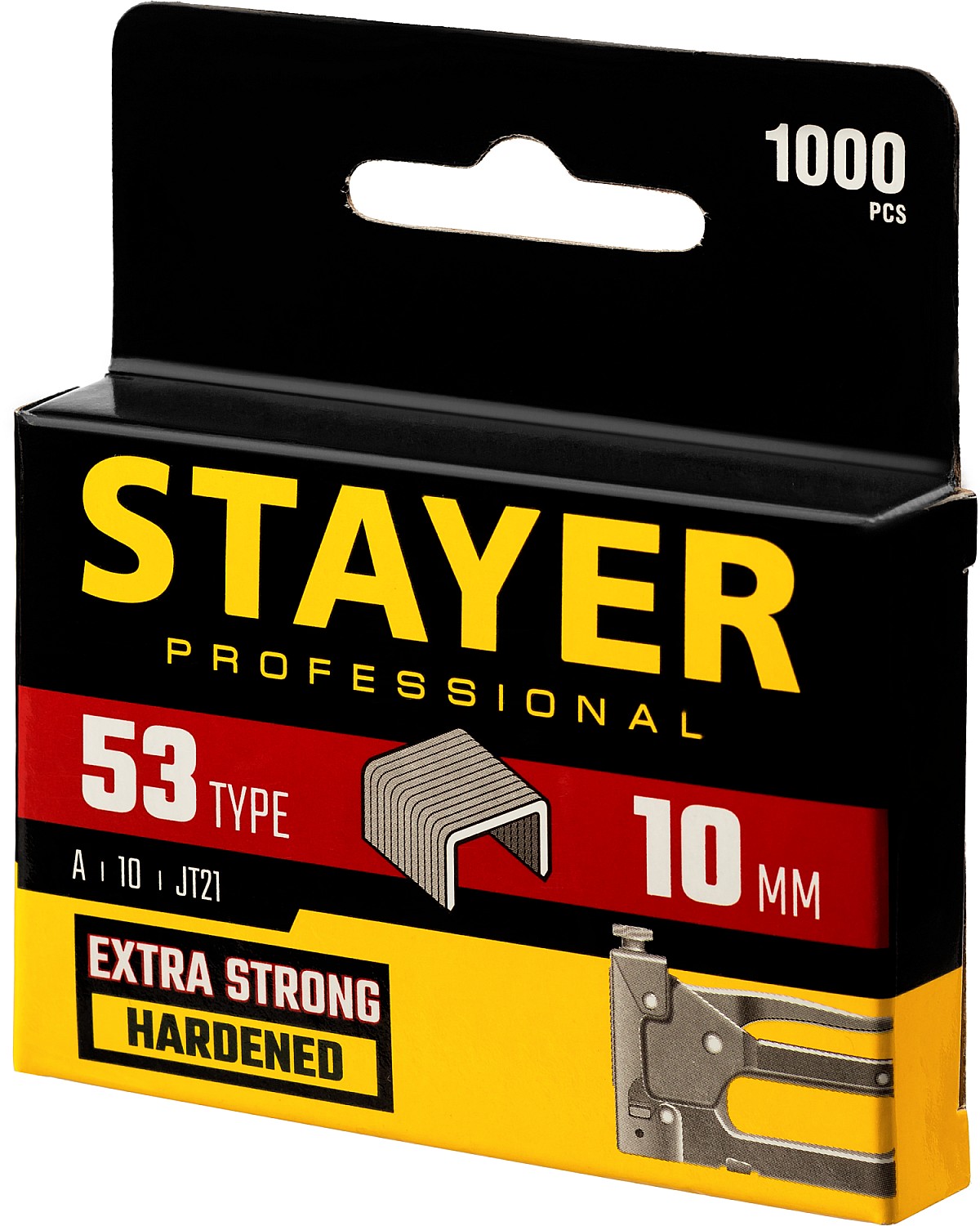 STAYER скобы тип 53 (A / 10 / JT21), 10 мм, 1000 шт., закаленные, особотвердые, скобы для степлера тонкие 3159-10_z02 Professional купить по цене 86 ₽ в интернет магазине ТЕХСАД