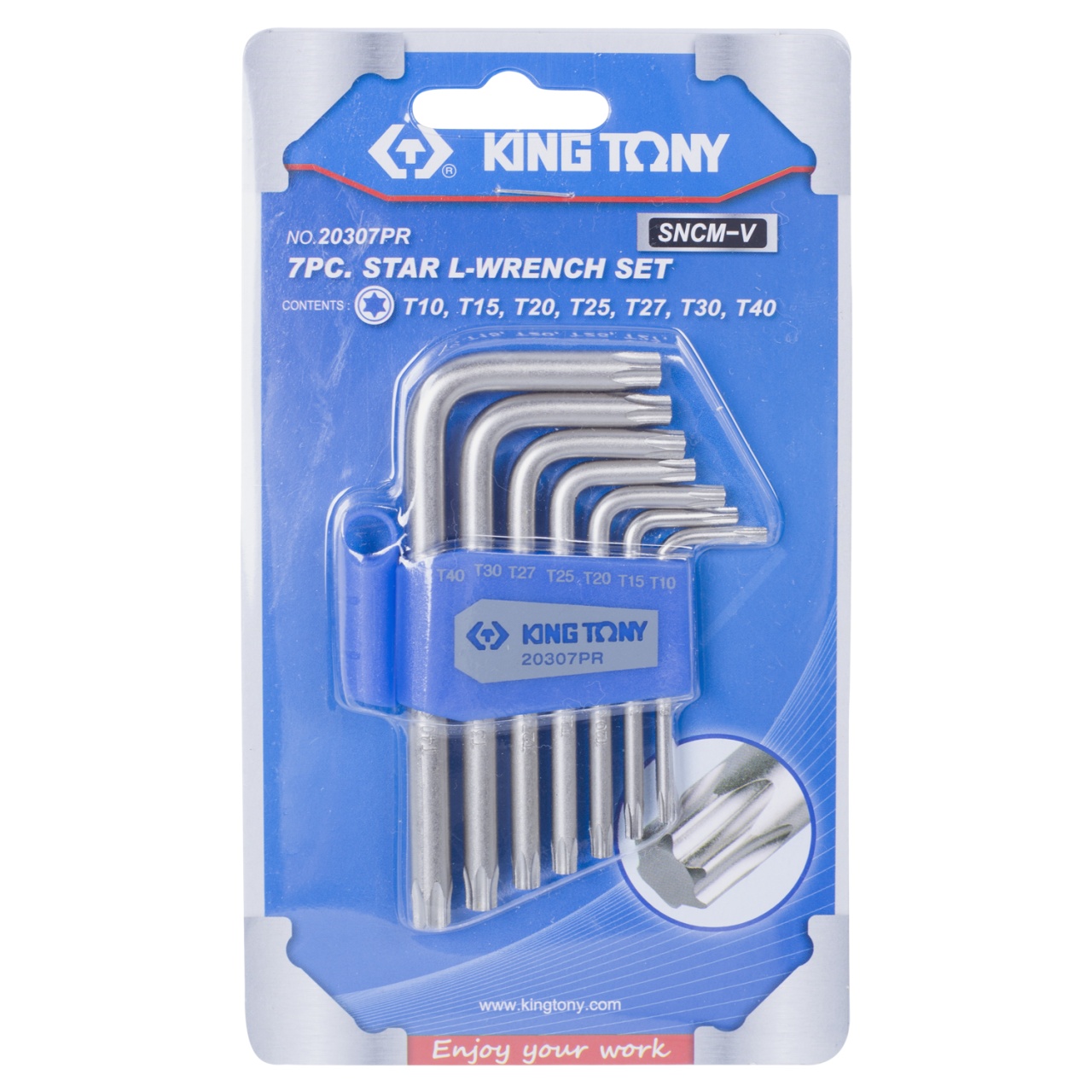 Набор Г-образных Torx, T10-T40, короткие, 7 предметов KING TONY 20307PR купить по цене 870 ₽ в интернет магазине ТЕХСАД