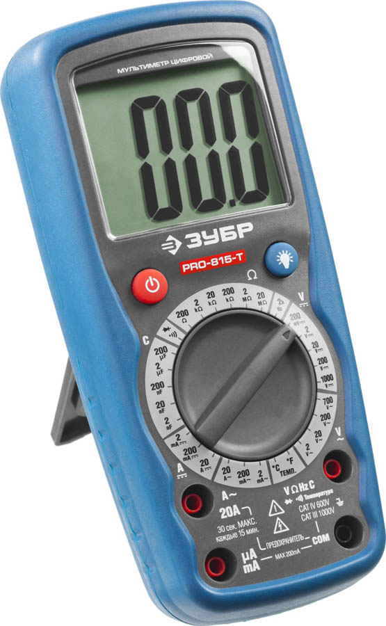 ЗУБР мультиметр цифровой PRO-815-Т 59815-T купить по цене 5&nbsp;240 ₽ в интернет магазине ТЕХСАД