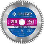ЗУБР 210 x 30 мм, 64Т, диск пильный по алюминию Мультирез 36907-210-30-64_z01 купить по цене 1&nbsp;980 ₽ в интернет магазине ТЕХСАД
