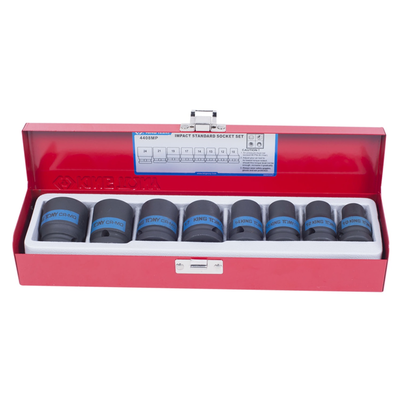 Набор ударных торцевых головок 1/2'', шестигранные, 10-24 мм, 8 предметов KING TONY 4408MP купить по цене 3&nbsp;330 ₽ в интернет магазине ТЕХСАД