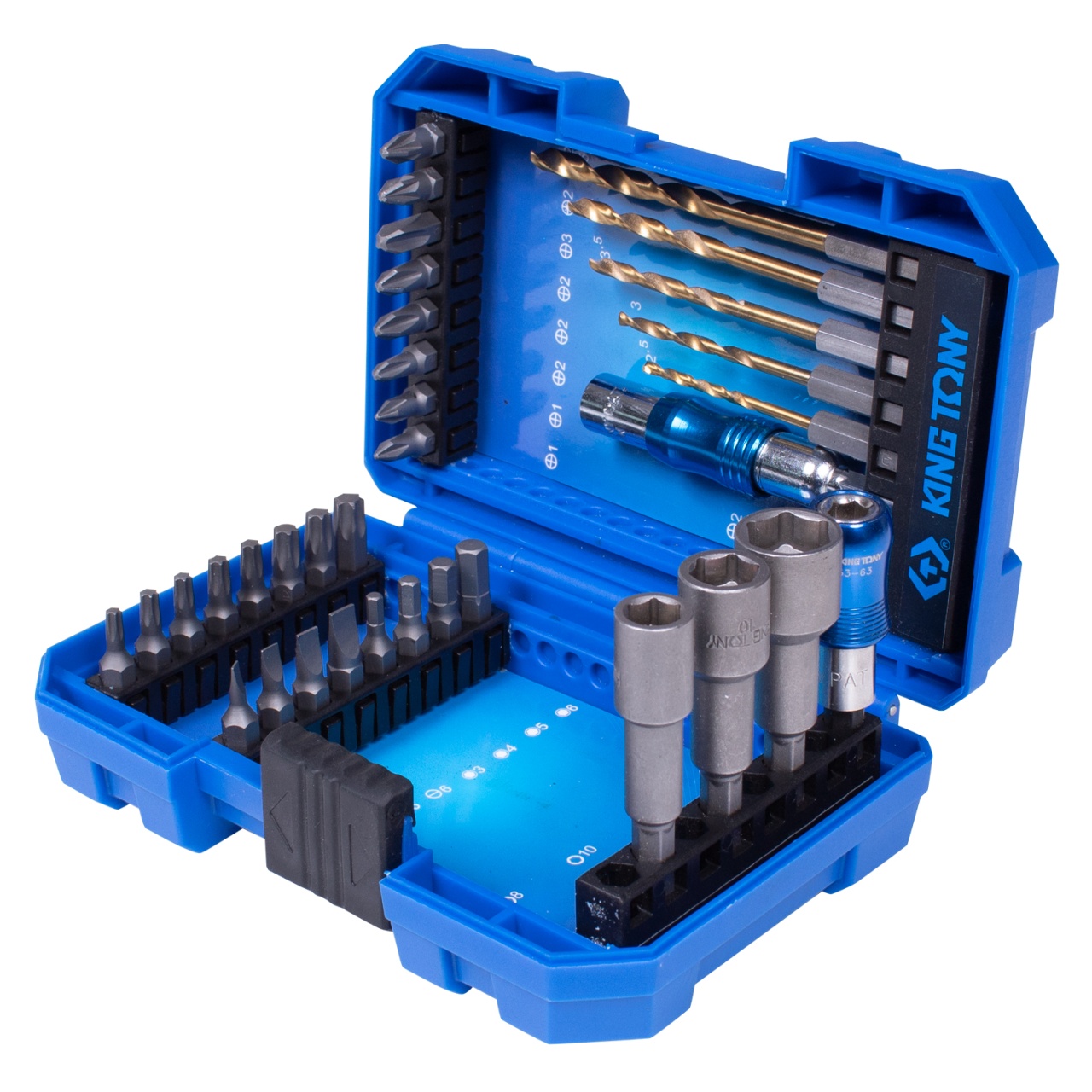 Набор вставок (бит) 1/4'', PH, PZ, Hex, Torx, Slotted, сверла, 35 предметов KING TONY 1035MR купить по цене 3&nbsp;920 ₽ в интернет магазине ТЕХСАД