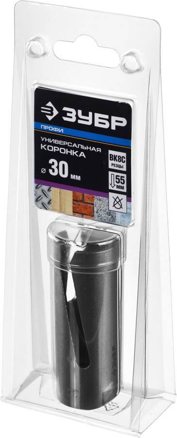 ЗУБР Ø 30 мм, твердосплавные резцы, коронка 29514-30 Профессионал купить по цене 1&nbsp;060 ₽ в интернет магазине ТЕХСАД
