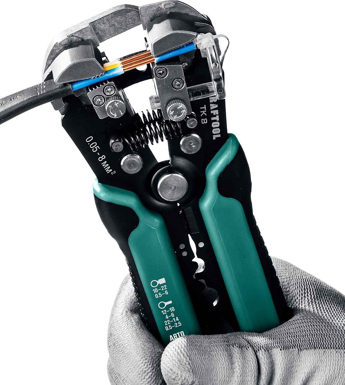 KRAFTOOL 0.05-8 мм², стриппер автоматический многофункциональный TK-8 22637 купить по цене 2&nbsp;290 ₽ в интернет магазине ТЕХСАД