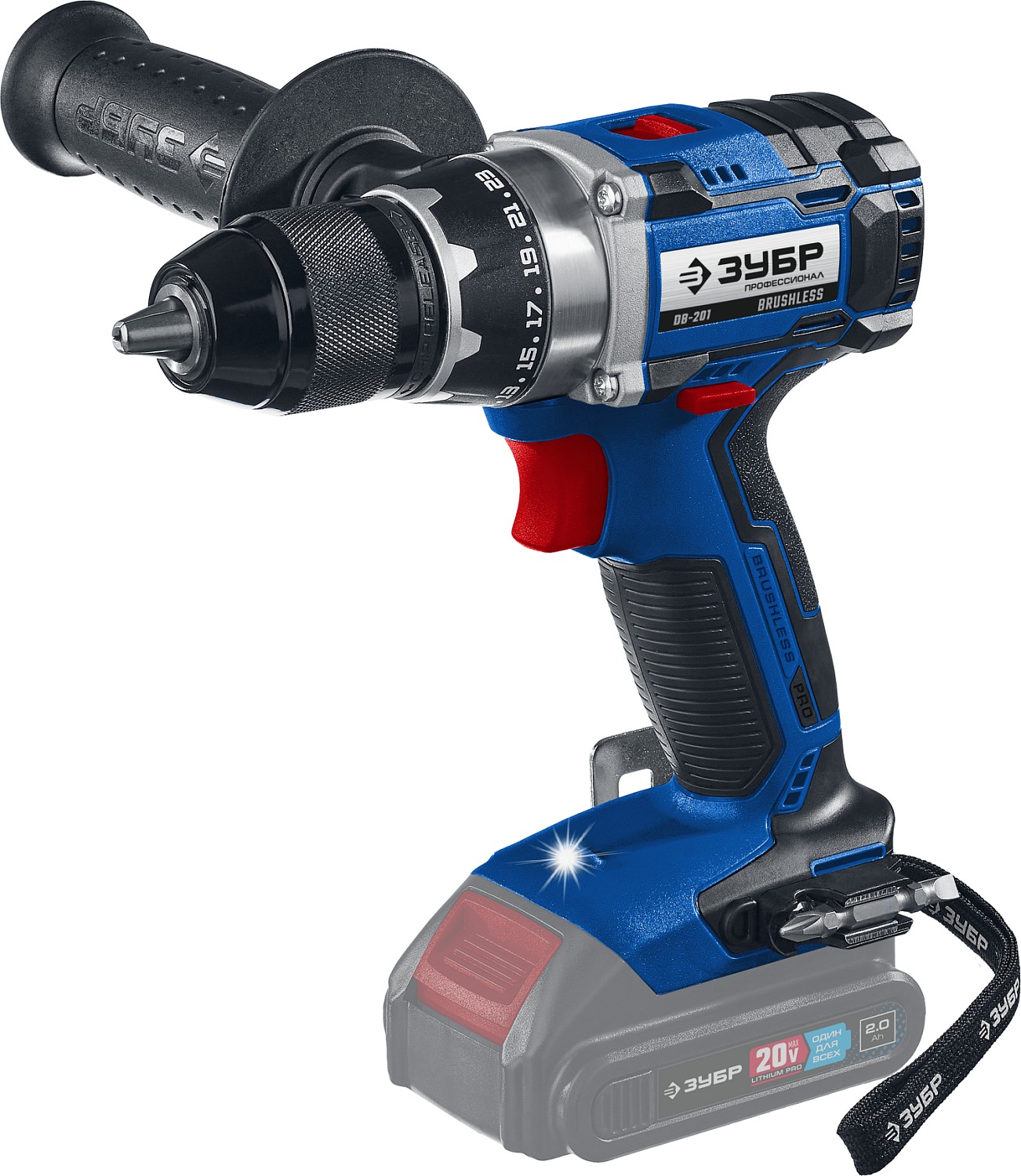 ЗУБР 20 В, бесщеточная, без АКБ, в коробке, дрель-шуруповерт DB-201 Профессионал купить по цене 10&nbsp;630 ₽ в интернет магазине ТЕХСАД