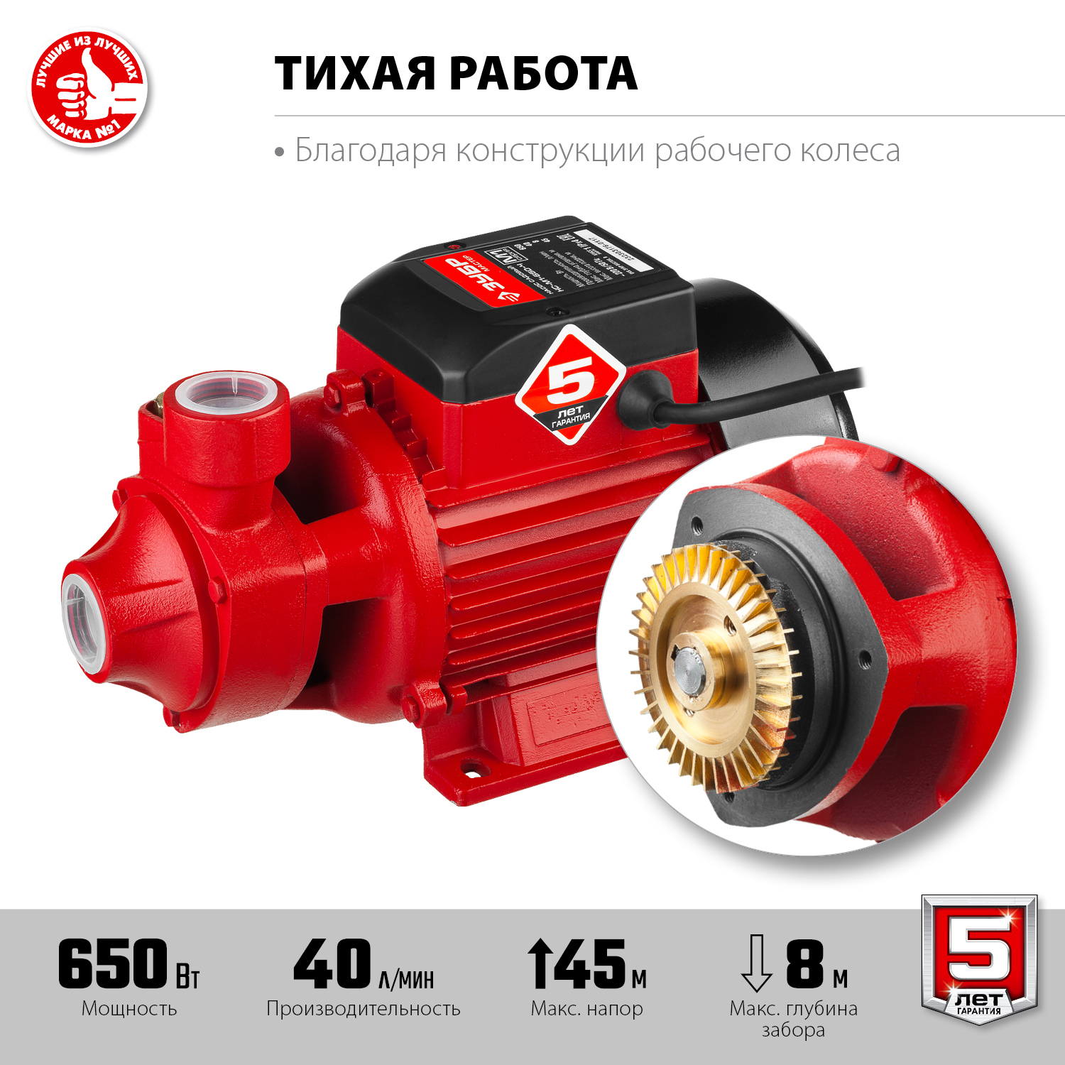 ЗУБР 650 Вт, поверхностный, 40 л/мин, насос садовый НС-М1-650-Ч Мастер купить по цене 6&nbsp;210 ₽ в интернет магазине ТЕХСАД