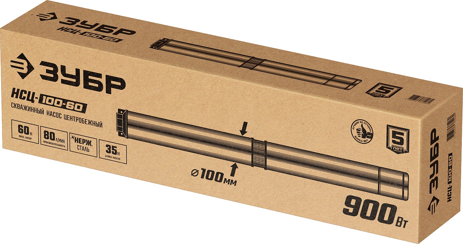 ЗУБР 60 м напор, скважинный насос центробежный НСЦ-100-60 Мастер купить по цене 16&nbsp;300 ₽ в интернет магазине ТЕХСАД