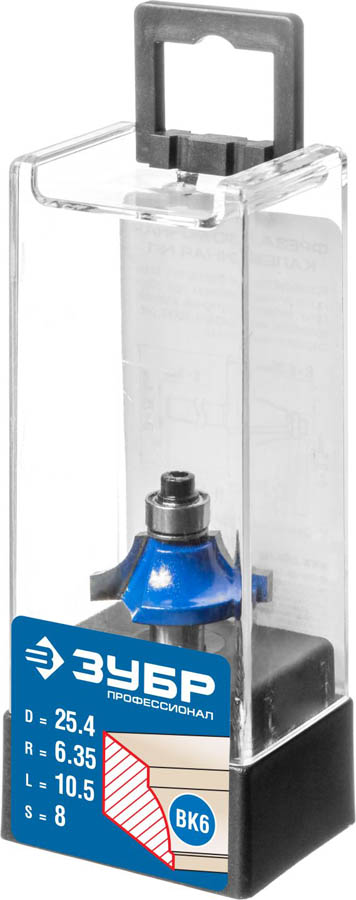 ЗУБР 25.4 x 10.5 мм, радиус 6.35 мм, фреза кромочная калевочная №1 28700-25.4 Профессионал купить по цене 740 ₽ в интернет магазине ТЕХСАД