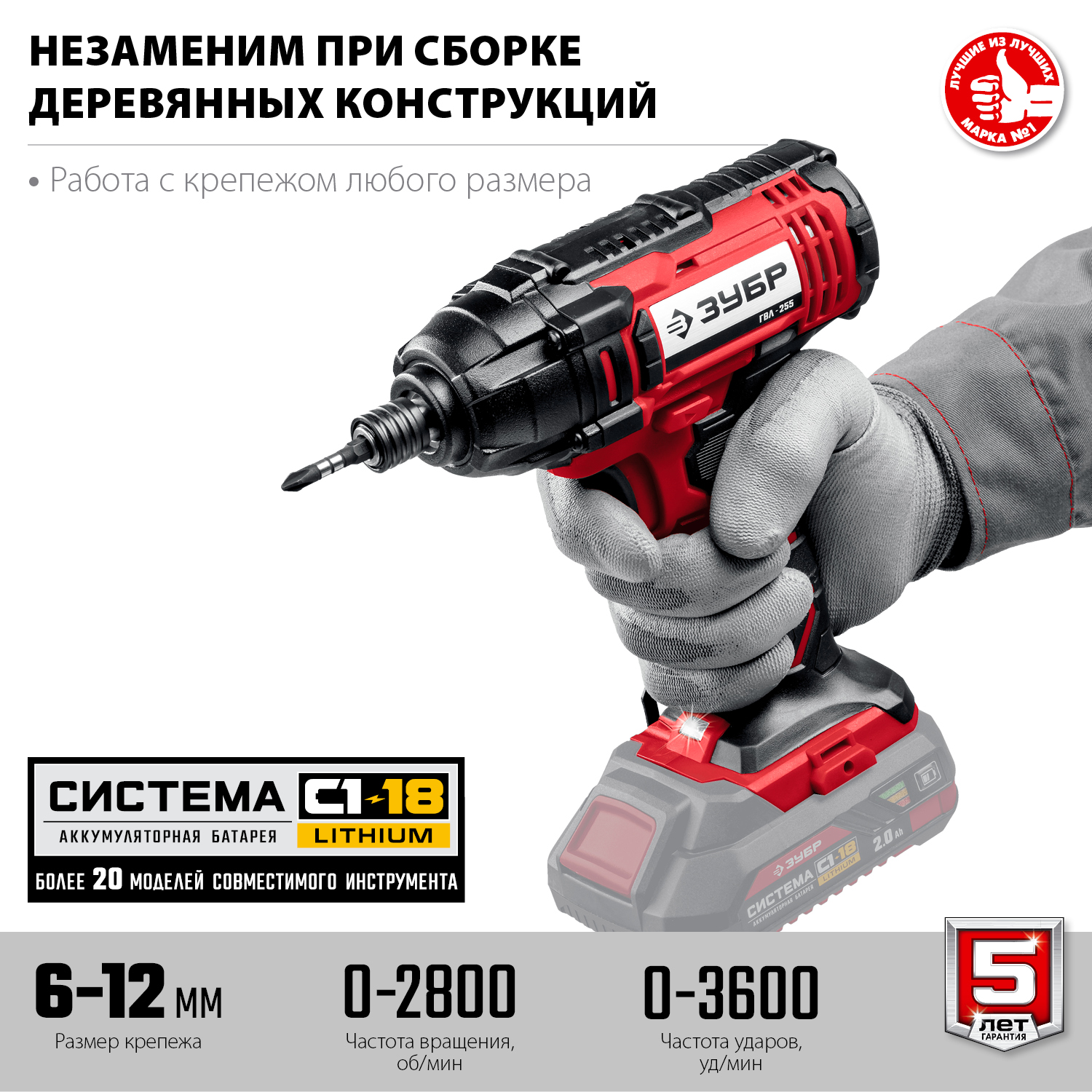 ЗУБР 18В, без АКБ, в коробке, аккумуляторный гайковерт ударный ГУЛ-255 Мастер купить по цене 5&nbsp;720 ₽ в интернет магазине ТЕХСАД
