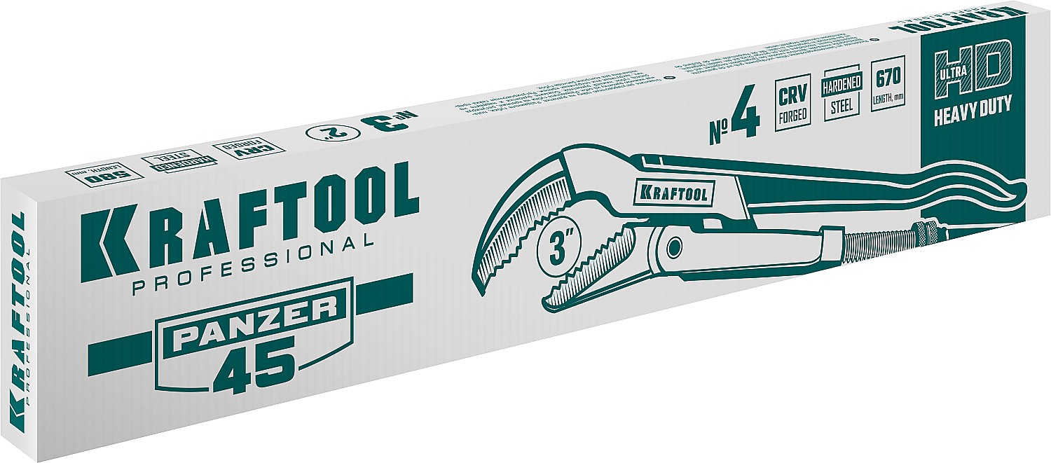 KRAFTOOL №4, изогнутые губки, ключ трубный PANZER-45 2735-30_z02 купить по цене 4&nbsp;500 ₽ в интернет магазине ТЕХСАД