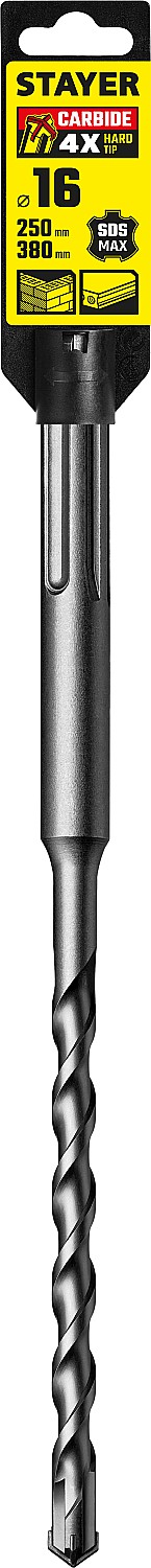 STAYER 16 х 250 мм, SDS-max, бур по бетону 29370-250-16 Professional купить по цене 810 ₽ в интернет магазине ТЕХСАД