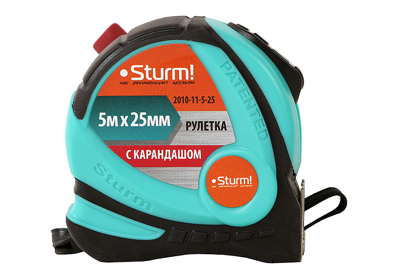 Рулетка Sturm! 2010-11-5-25 со встроенным карандашом купить по цене 450 ₽ в интернет магазине ТЕХСАД
