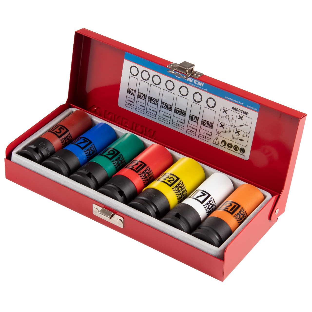 Набор глубоких ударных торцевых головок 1/2'', шестигранные, 15-22 мм, 7 предметов KING TONY 44907MP купить по цене 6&nbsp;830 ₽ в интернет магазине ТЕХСАД