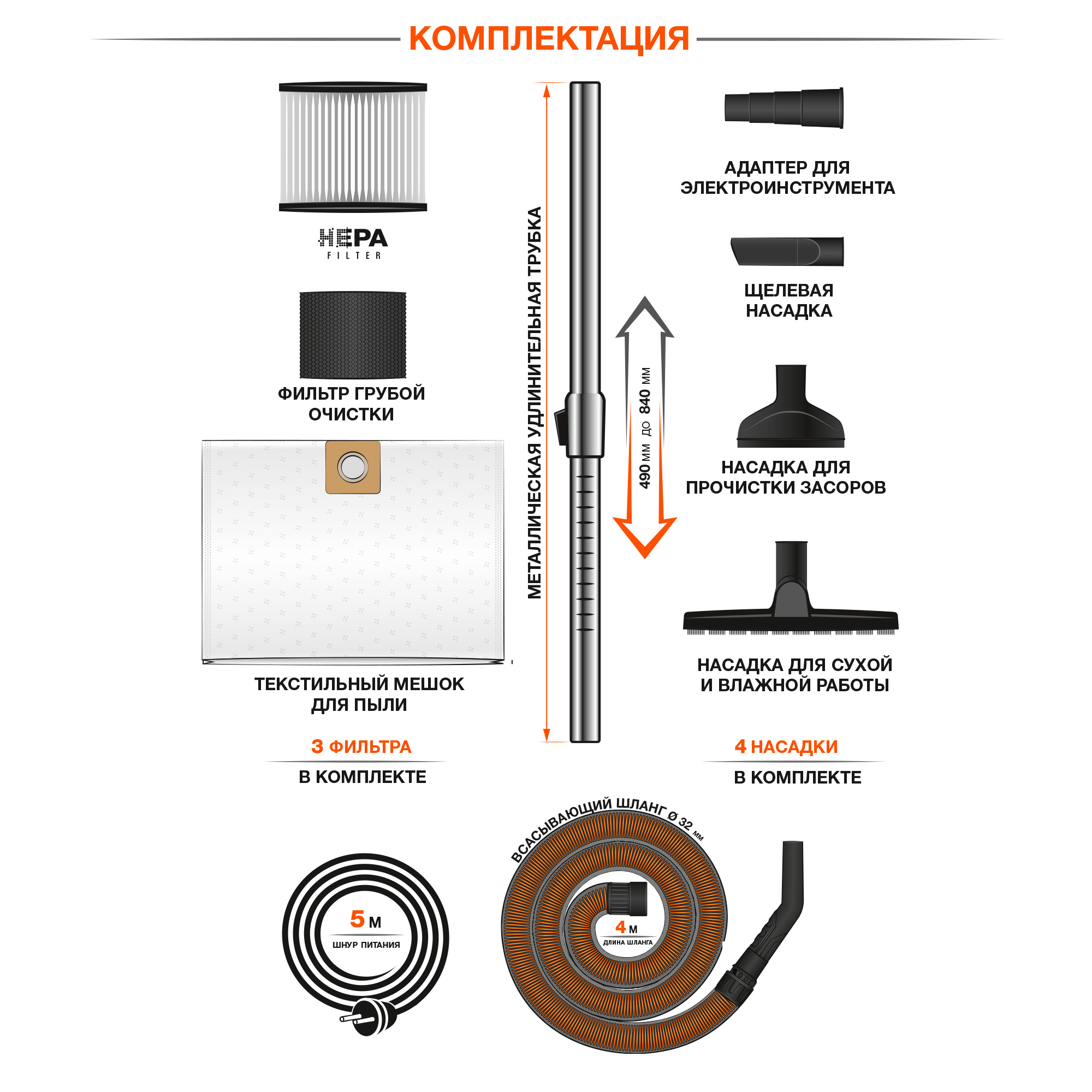 Пылесос строительный DAEWOO DAVC 2500SD купить по цене 16&nbsp;990 ₽ в интернет магазине ТЕХСАД