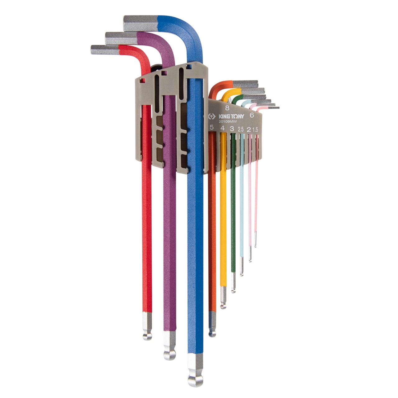 Набор Г-образных шестигранников 1,5-10 мм, длинные, с шаровым окончанием, 9 предметов KING TONY 20109MW купить по цене 1&nbsp;900 ₽ в интернет магазине ТЕХСАД