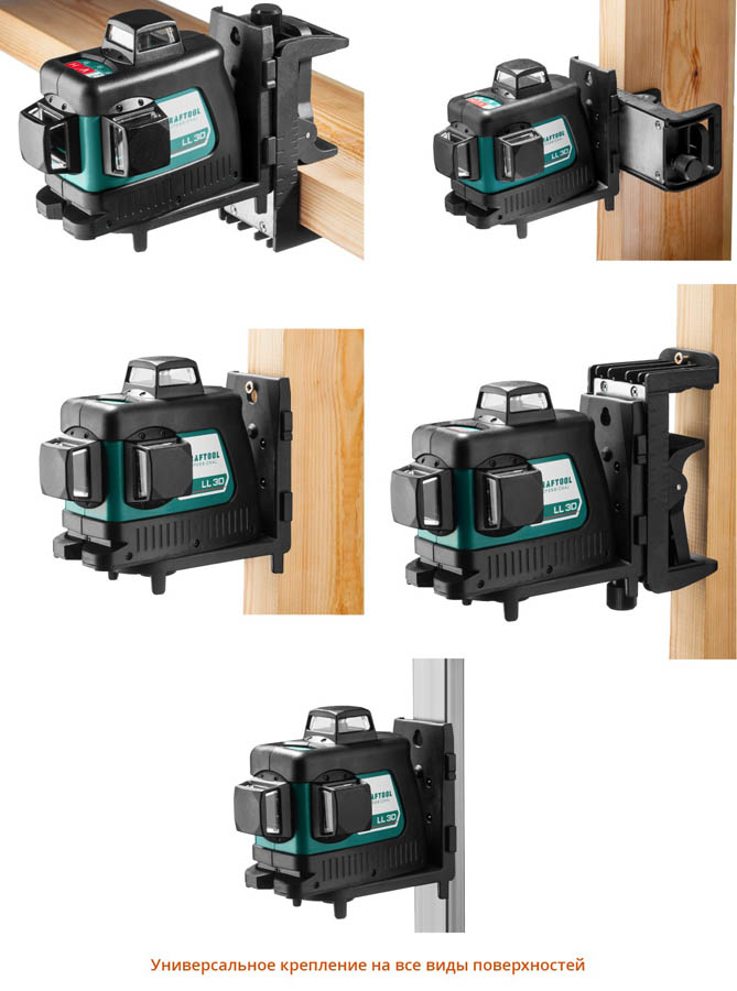 KRAFTOOL линейный лазерный нивелир с держателем LL3D 2 34640-2 Professional купить по цене 19&nbsp;220 ₽ в интернет магазине ТЕХСАД