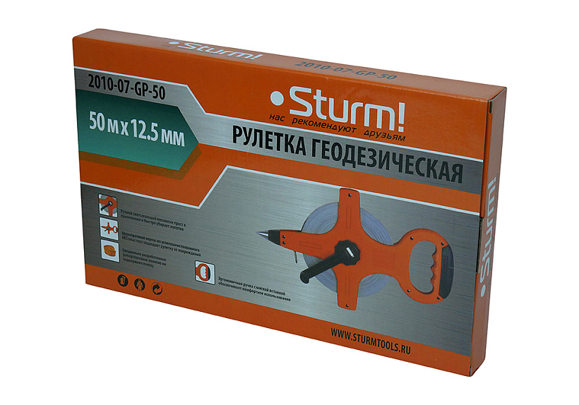 Рулетка Sturm! 2010-07-GP-50 купить по цене 1&nbsp;190 ₽ в интернет магазине ТЕХСАД