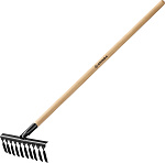 GRINDA 12 витых зубьев, грабли садовые с деревянным черенком 39581-12 купить по цене 670 ₽ в интернет магазине ТЕХСАД