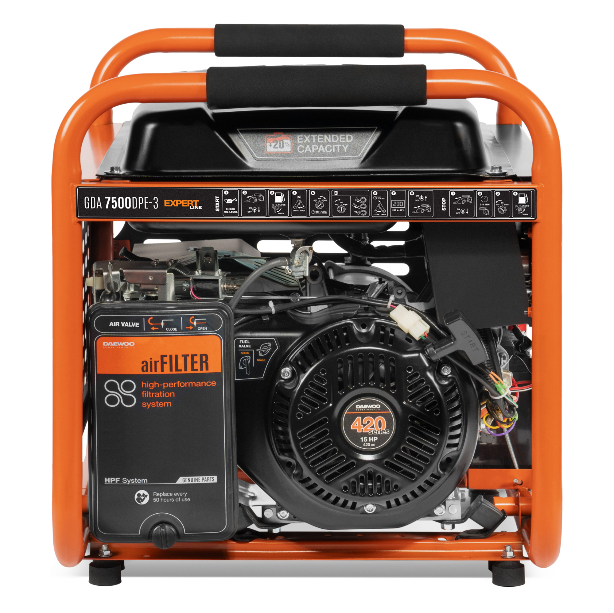 Бензиновый генератор DAEWOO GDA 7500DPE-3 купить по цене 98&nbsp;990 ₽ в интернет магазине ТЕХСАД