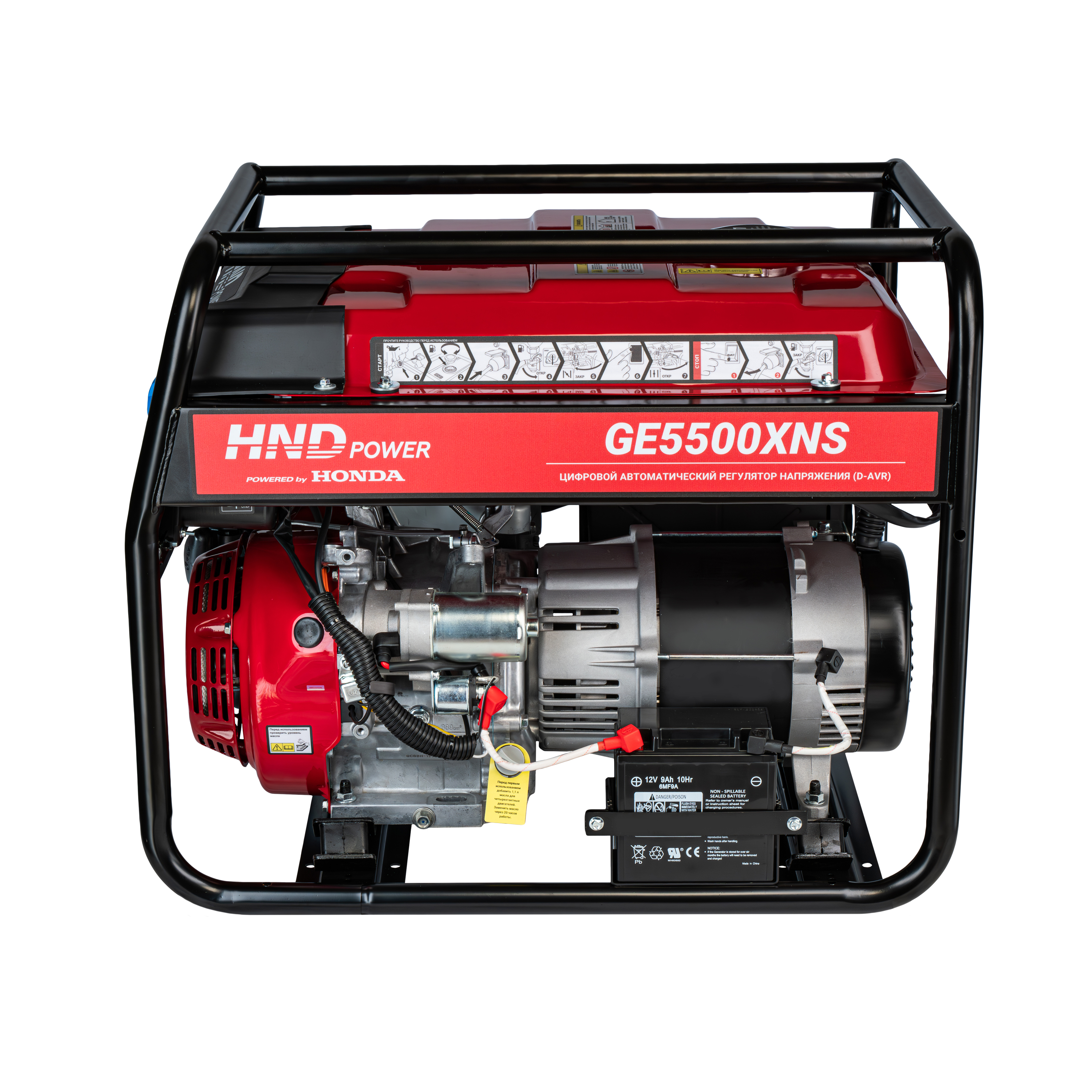 Бензиновый генератор HND GE5500XNS (с двигателем Honda, 5,5 кВт) купить по цене 99&nbsp;900 ₽ в интернет магазине ТЕХСАД