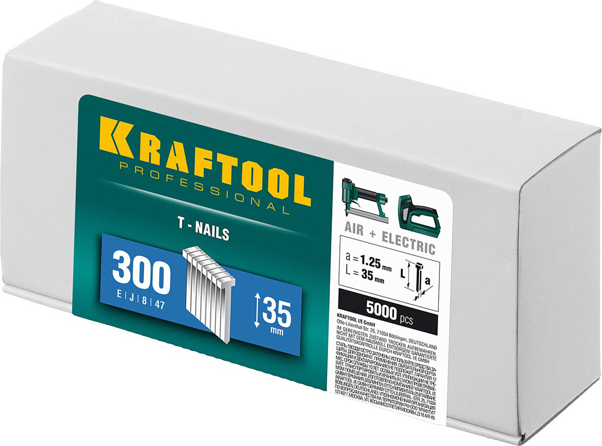 KRAFTOOL гвозди тип 300, 35 мм, гвозди для нейлера 31785-35 купить по цене 1&nbsp;300 ₽ в интернет магазине ТЕХСАД