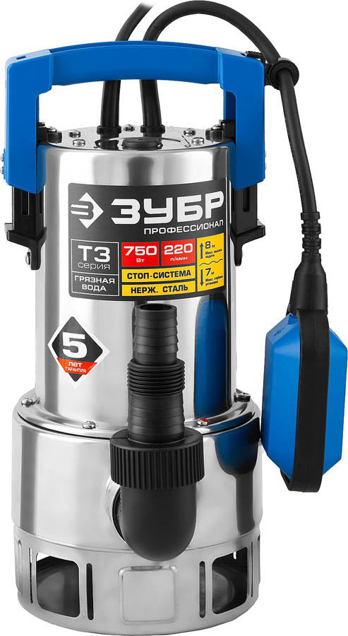 ЗУБР 750 Вт, 220 л/мин, насос погружной дренажный для грязной воды НПГ-Т3-750-С Профессионал купить по цене 10&nbsp;020 ₽ в интернет магазине ТЕХСАД
