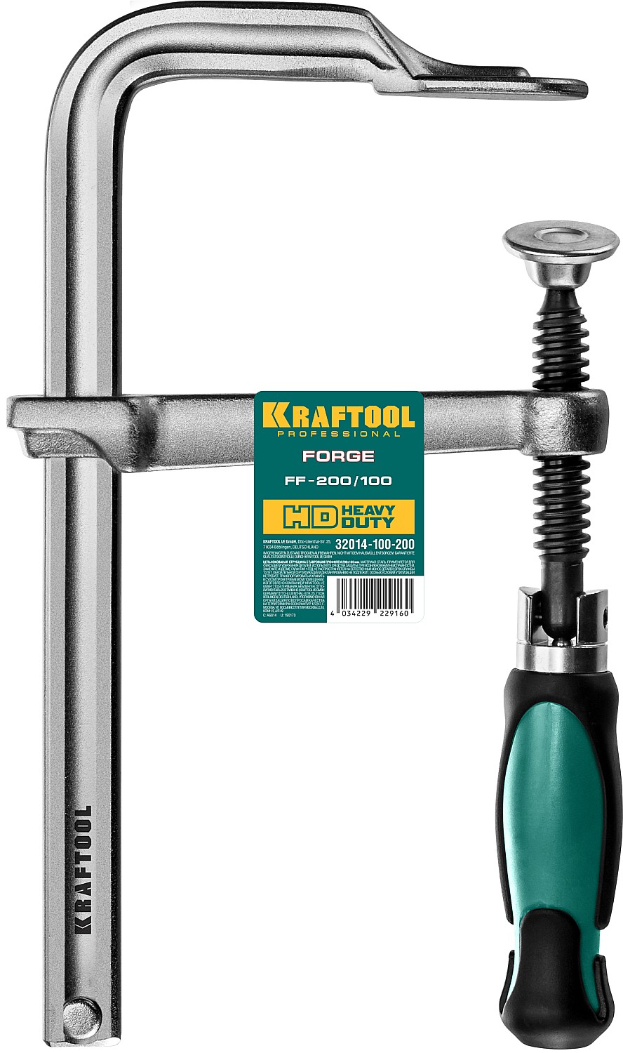 KRAFTOOL F 200х100 мм, струбцина 32014-100-200 купить по цене 3&nbsp;650 ₽ в интернет магазине ТЕХСАД