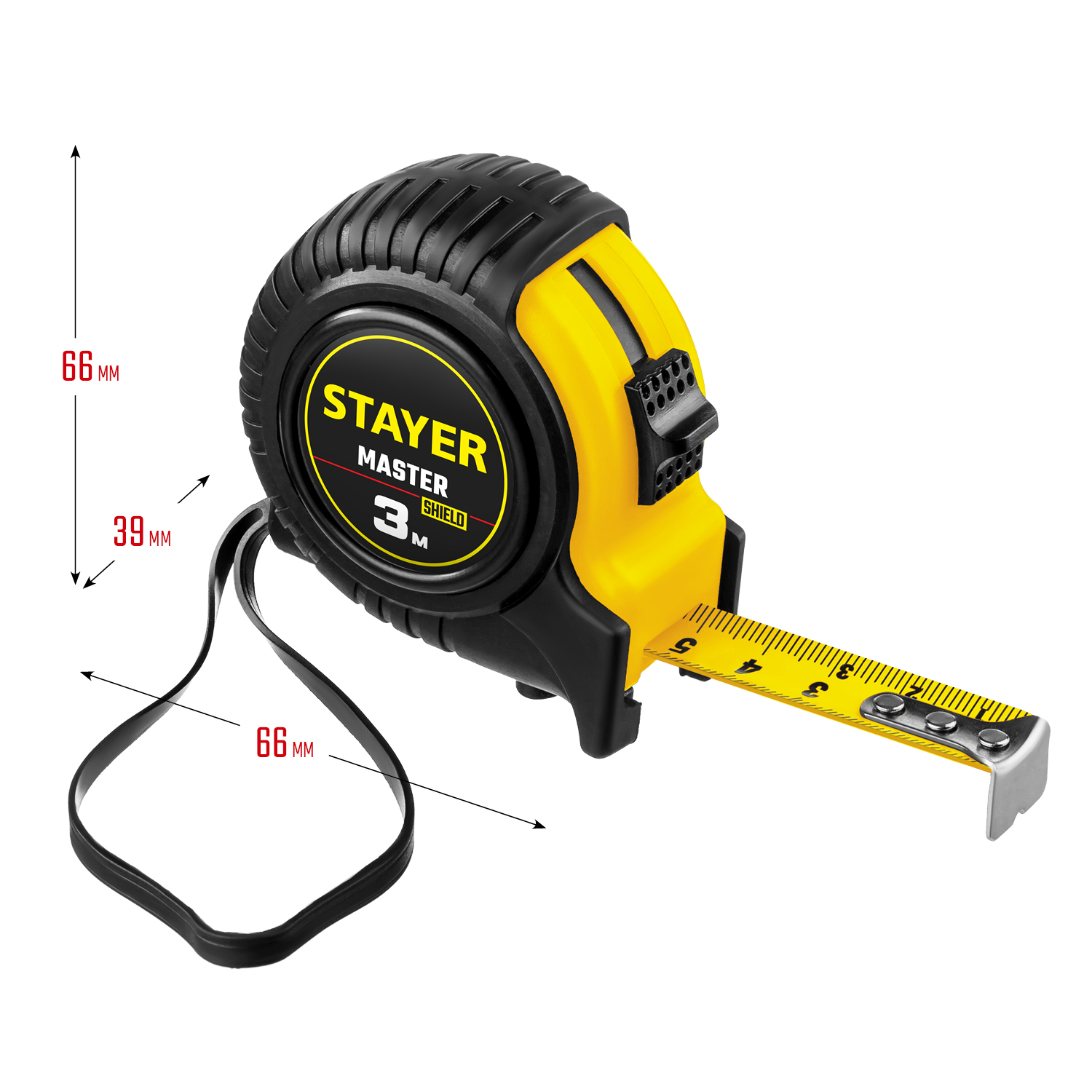 STAYER 3 м х 16 мм, ударостойкий, обрезиненный корпус, рулетка 34025-03_z01 Master купить по цене 187 ₽ в интернет магазине ТЕХСАД