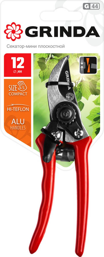 GRINDA 152 мм, мини, с алюминиевыми рукоятками, плоскостной секатор 8-423000_z02 купить по цене 540 ₽ в интернет магазине ТЕХСАД