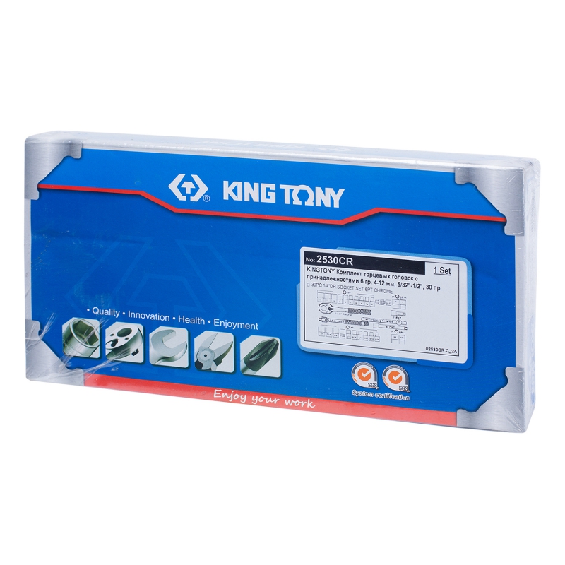 Набор торцевых головок с принадлежностями 1/4'', шестигранные, 4-12 мм, 5/32''-1/2'', 30 предметов KING TONY 2530CR купить по цене 5&nbsp;060 ₽ в интернет магазине ТЕХСАД