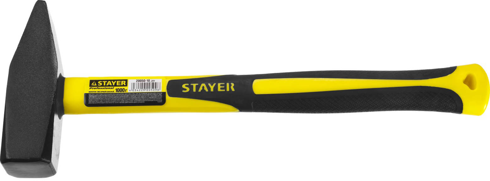 STAYER 1000 г, молоток слесарный с фиберглассовой рукояткой Fiberglass 20050-10_z01 купить по цене 671 ₽ в интернет магазине ТЕХСАД