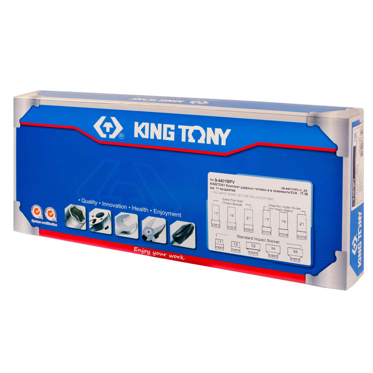 Набор ударных головок 1/2'', ложемент, 11 предметов KING TONY 9-4401MPV купить по цене 7&nbsp;980 ₽ в интернет магазине ТЕХСАД