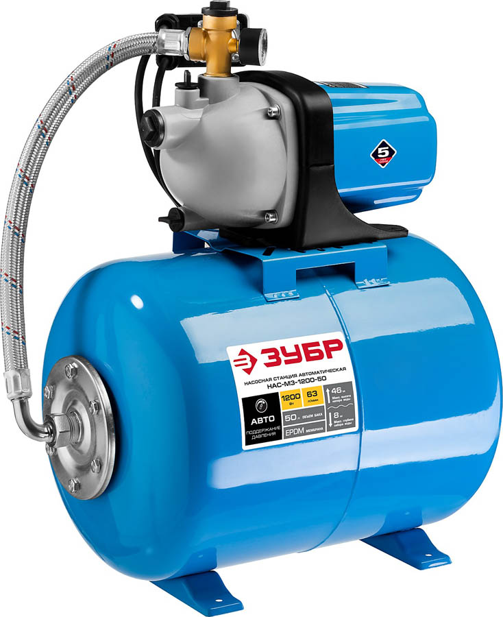 ЗУБР 1200 Вт, 63 л/мин, станция насосная М3 НАС-М3-1200-50 купить по цене 23&nbsp;640 ₽ в интернет магазине ТЕХСАД