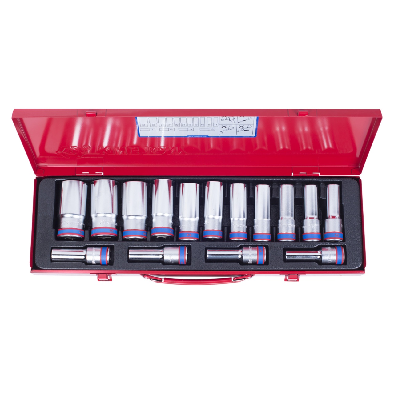 Набор глубоких торцевых головок 1/2'', шестигранные, 10-32 мм, 15 предметов KING TONY 4315MR купить по цене 7&nbsp;970 ₽ в интернет магазине ТЕХСАД