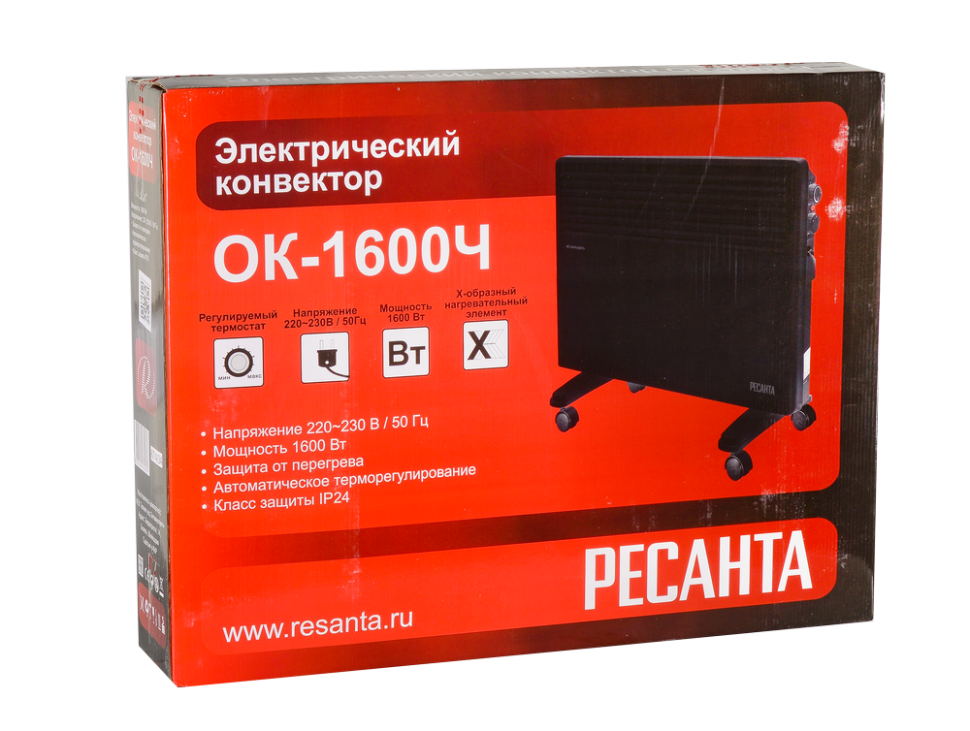Конвектор Ресанта ОК-1600Ч купить по цене 4&nbsp;590 ₽ в интернет магазине ТЕХСАД