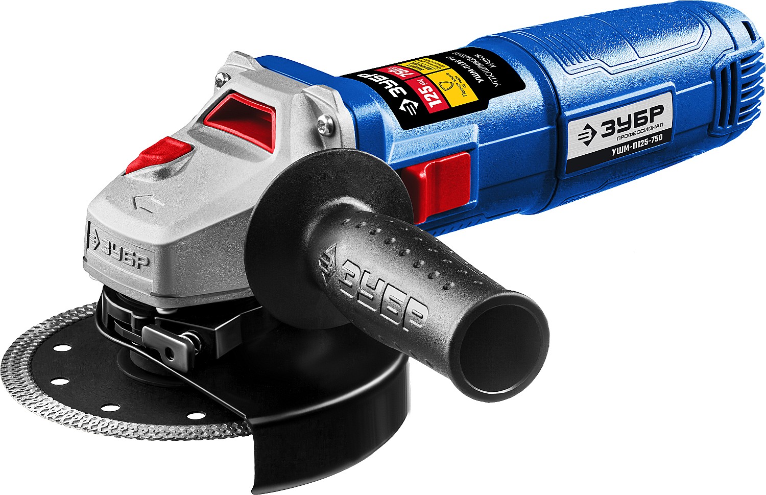 ЗУБР 750 Вт, 125 мм, одноручный хват, углошлифовальная машина (болгарка) УШМ-П125-750 Профессионал купить по цене 4&nbsp;440 ₽ в интернет магазине ТЕХСАД