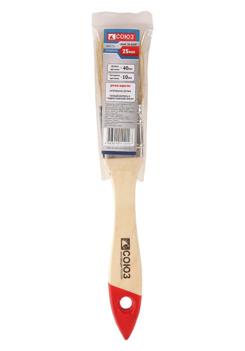 Кисть плоская Standard 1'' (25 мм), натуральная щетина СОЮЗ 9040-36-025С купить по цене 30 ₽ в интернет магазине ТЕХСАД