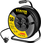 STAYER 50 м, 4000 Вт, 4 гнезда, IP44, КГ 3x2,5 кв мм, удлинитель на катушке 55076-50 купить по цене 7&nbsp;590 ₽ в интернет магазине ТЕХСАД