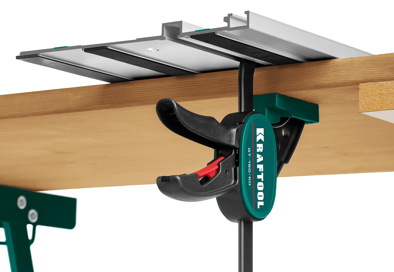 Струбцина KRAFTOOL 32237 быстрозажимная универсальная - для надёжной фиксации на столе направляющих шин! купить по цене 1&nbsp;540 ₽ в интернет магазине ТЕХСАД