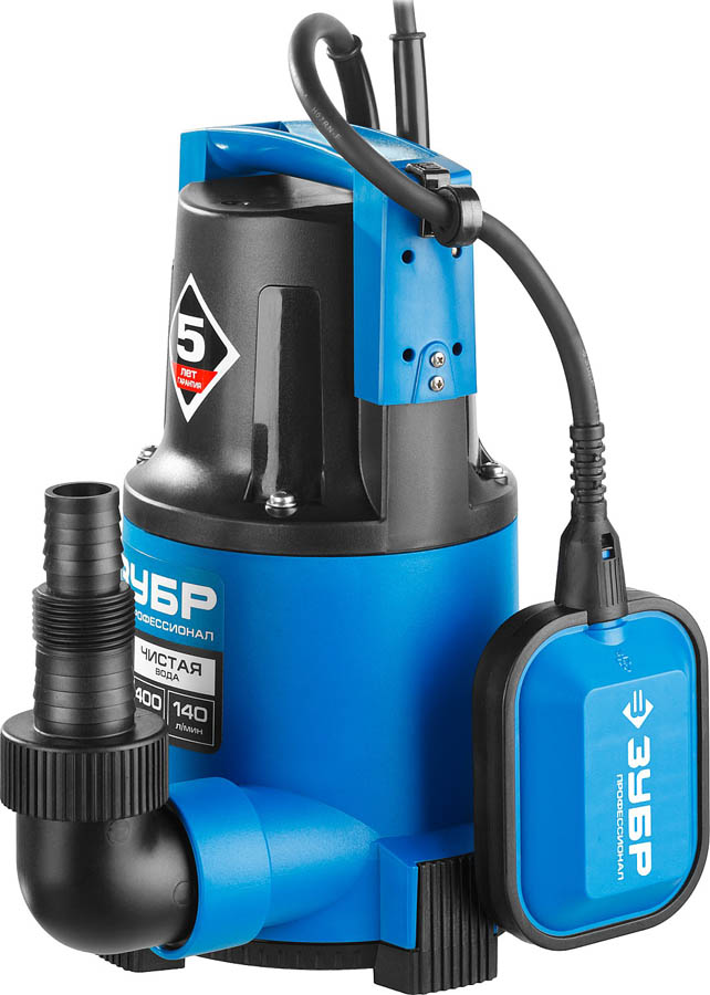 ЗУБР 400 Вт, 140 л/мин, насос погружной дренажный для чистой воды НПЧ-Т3-400 Профессионал купить по цене 3&nbsp;800 ₽ в интернет магазине ТЕХСАД