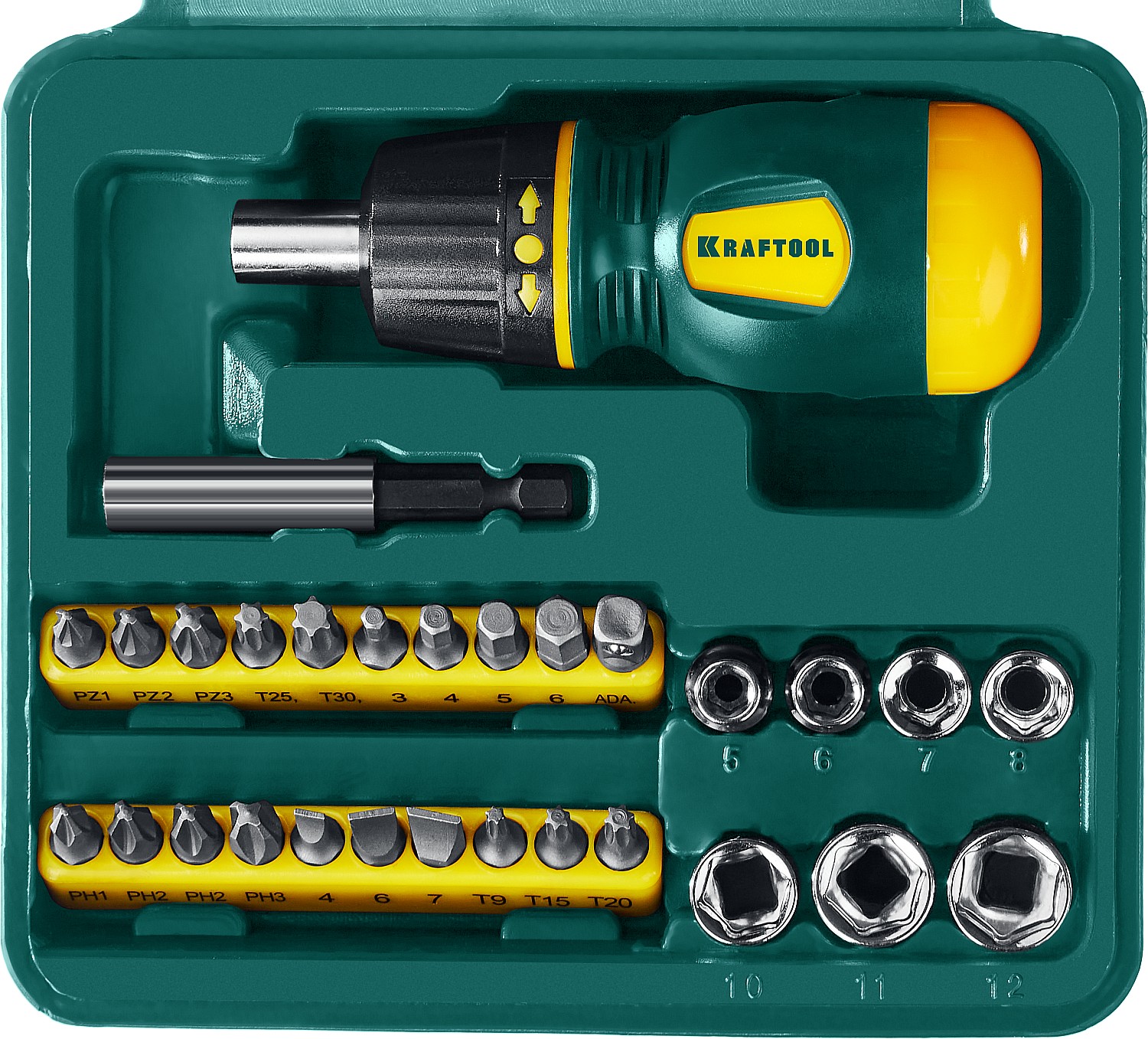 KRAFTOOL 29 шт., отвертка реверсивная 25556-H29 купить по цене 1&nbsp;500 ₽ в интернет магазине ТЕХСАД