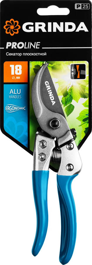 GRINDA 200 мм, с эргономичными алюминиевыми рукоятками, плоскостной секатор 423425 PROLine купить по цене 1&nbsp;330 ₽ в интернет магазине ТЕХСАД