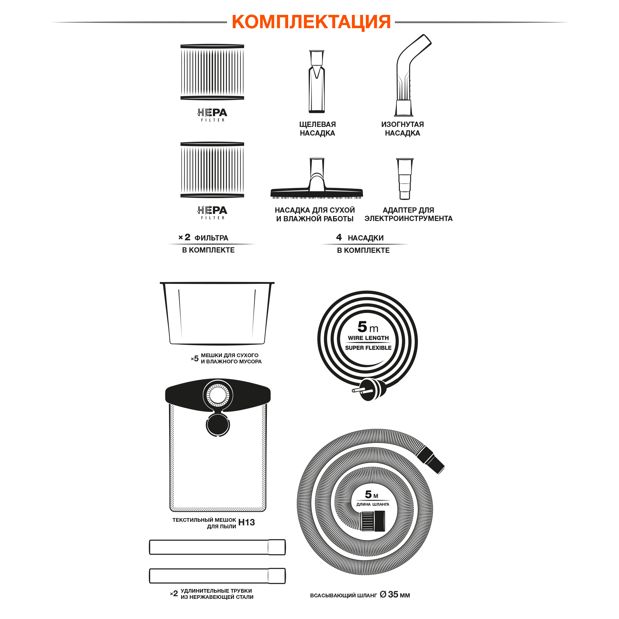 Пылесос промышленный DAEWOO DAVC 4000SD купить по цене 79&nbsp;990 ₽ в интернет магазине ТЕХСАД
