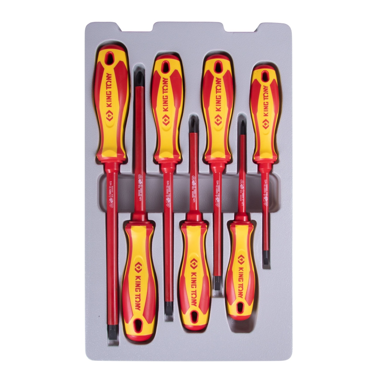 Набор отверток, диэлектрические, 7 предметов KING TONY 30617MR купить по цене 3&nbsp;360 ₽ в интернет магазине ТЕХСАД