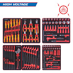 Набор инструментов ''HIGH VOLTAGE'' для тележки, 6 ложементов, 117 предметов KING TONY 932-117VEMRVD купить по цене 188&nbsp;700 ₽ в интернет магазине ТЕХСАД