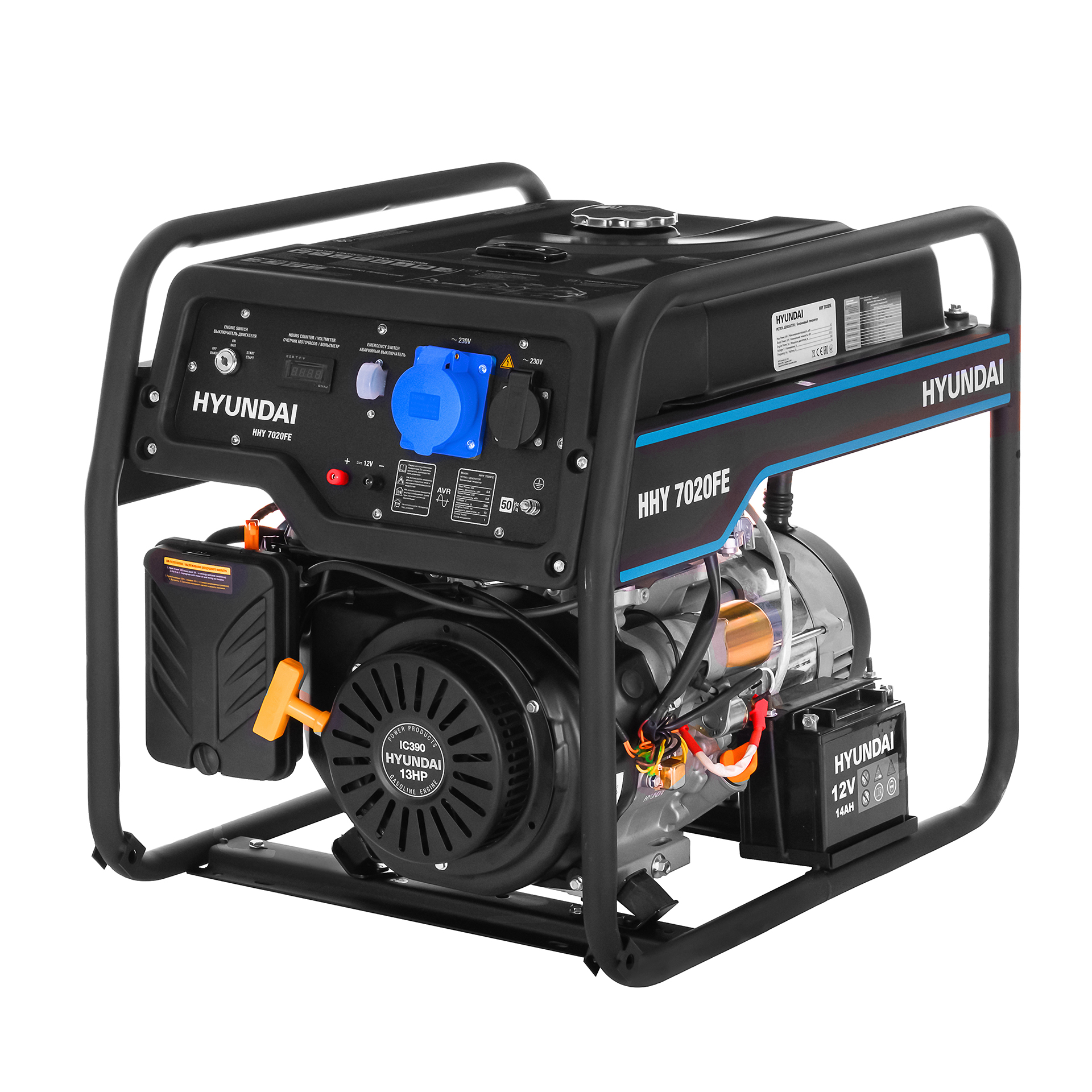Бензиновый генератор HYUNDAI HHY 7020FE купить по цене 87&nbsp;290 ₽ в интернет магазине ТЕХСАД