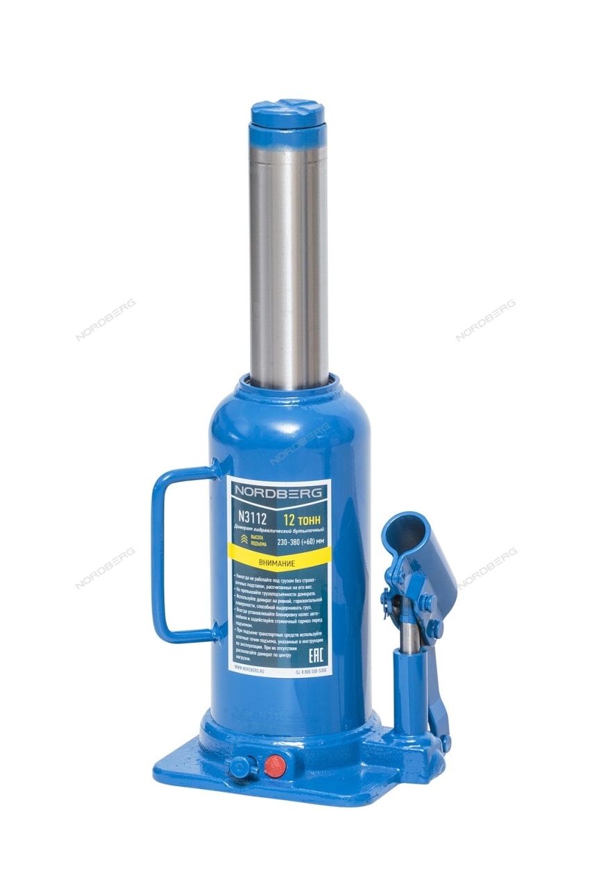 Домкрат бутылочный 12 т NORDBERG N3112 купить по цене 3&nbsp;379 ₽ в интернет магазине ТЕХСАД