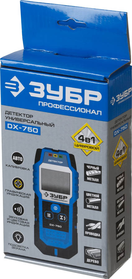 ЗУБР детектор универсальный цифровой 4 в 1 DX-750 45260 Професcионал купить по цене 3&nbsp;690 ₽ в интернет магазине ТЕХСАД
