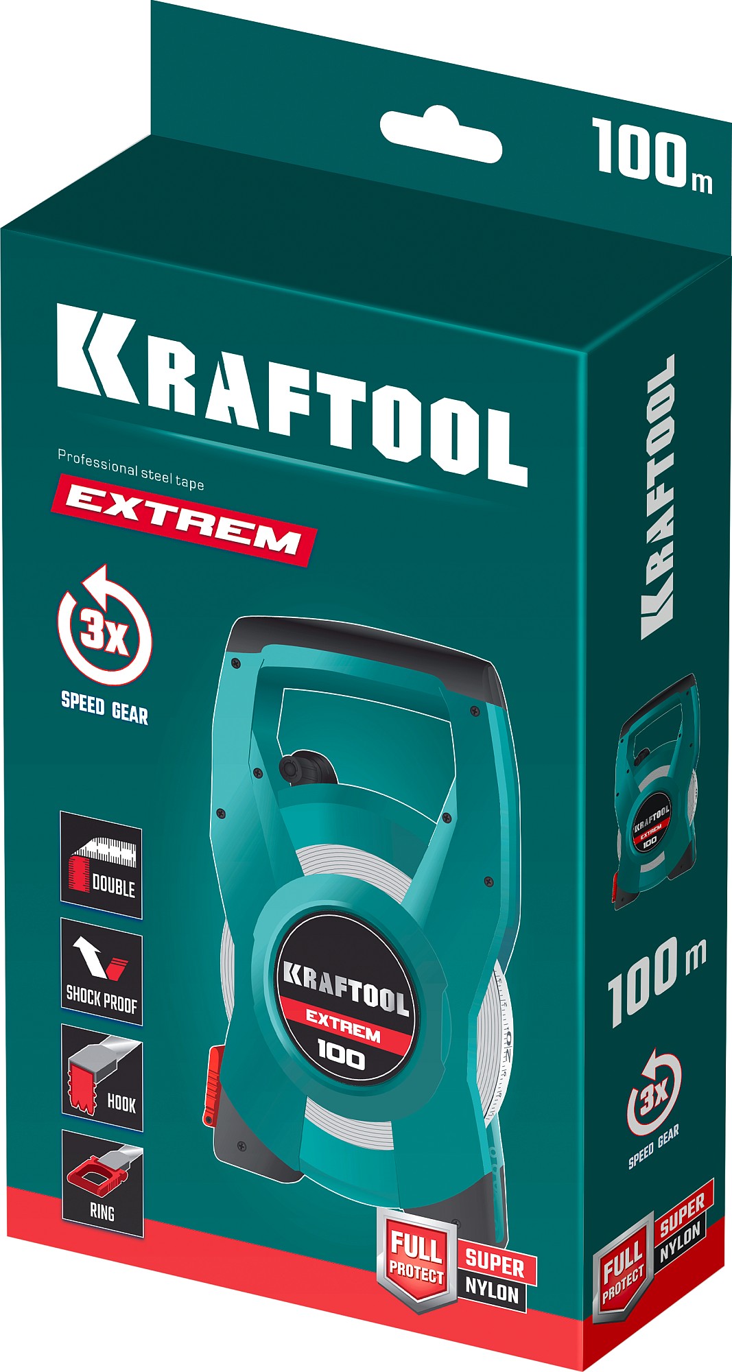 KRAFTOOL 100 м, геодезическая стальная мерная лента EXTREM 34185-100 купить по цене 7&nbsp;030 ₽ в интернет магазине ТЕХСАД