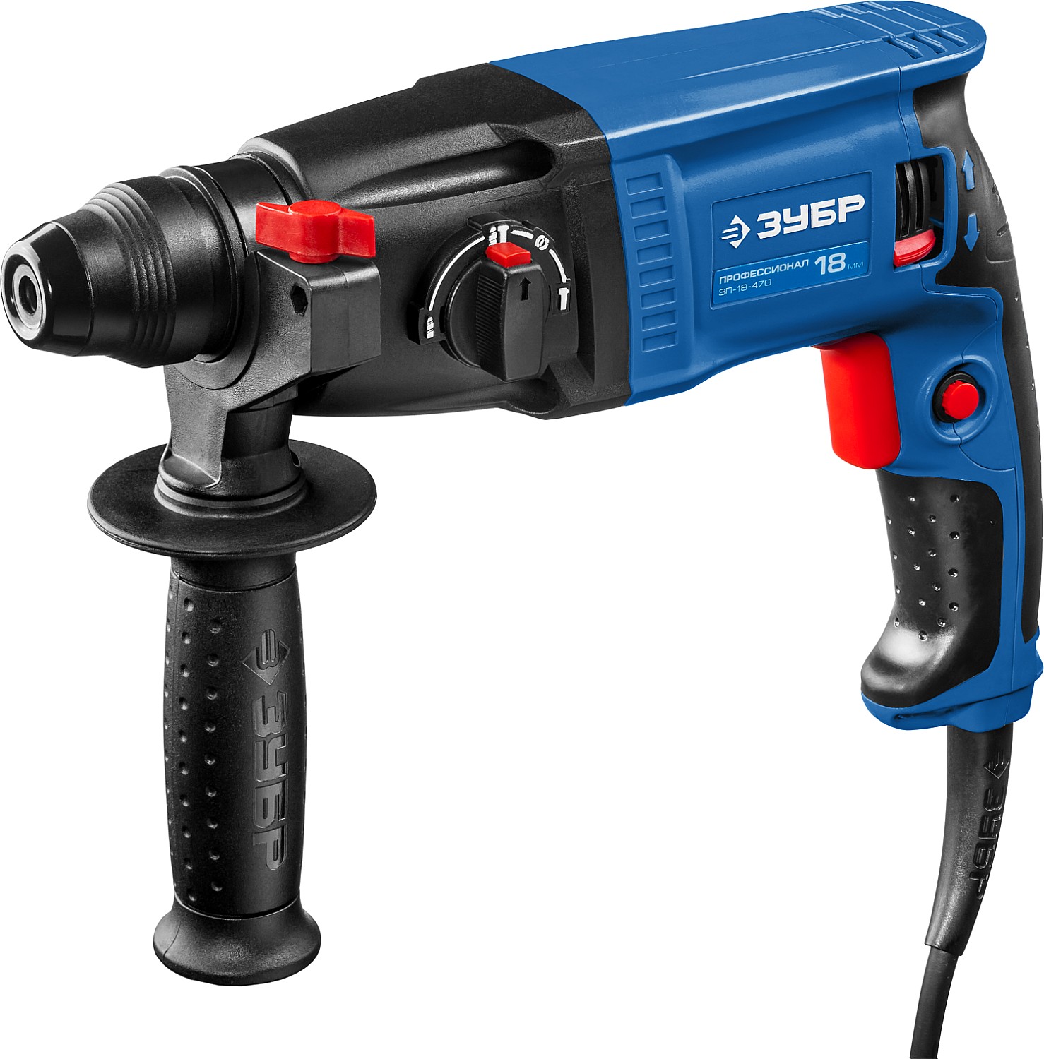 ЗУБР 470 Вт, 0-1750 об/мин, 0-7400 уд/мин, перфоратор горизонтальный ЗП-18-470 Профессионал купить по цене 3&nbsp;790 ₽ в интернет магазине ТЕХСАД